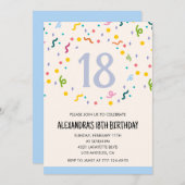 シンプル第18期招待状紙吹雪モダン 招待状 (正面/裏面)