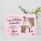 シンプル第18期誕生日パーティーサンキューカード サンキューカード (スタンド正面)