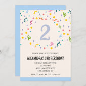 シンプル第2期招待状紙吹雪モダン 招待状 (正面/裏面)