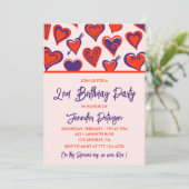 シンプル第2誕生日招待状グラムかわいいハート 招待状 (スタンド正面)