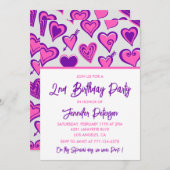 シンプル第2誕生日招待状グラムハート 招待状 (正面/裏面)