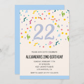 シンプル第22期招待状紙吹雪モダン 招待状 (正面/裏面)