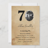シンプル第70期エレガント誕生会素朴 招待状 (正面)