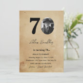 シンプル第70期エレガント誕生会素朴 招待状 (スタンド正面)