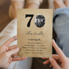 シンプル第70期エレガント誕生会素朴 招待状