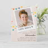 シンプル第9期招待状ボーイフォト 招待状 (スタンド正面)