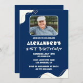 シンプル第91期招待状メンフォトネイビー 招待状 (正面/裏面)