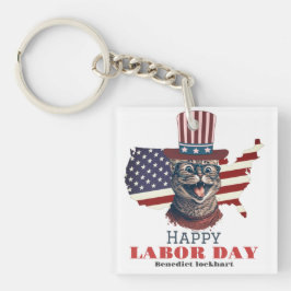 シンプル米国エレガント国旗Tシャツの労働日 キーホルダー