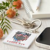 シンプル米国エレガント国旗Tシャツの労働日 キーホルダー (正面右)