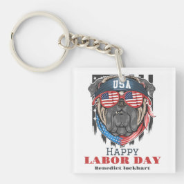 シンプル米国エレガント国旗Tシャツの労働日 キーホルダー