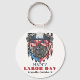 シンプル米国エレガント国旗Tシャツの労働日 キーホルダー