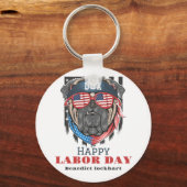 シンプル米国エレガント国旗Tシャツの労働日 キーホルダー (裏面)