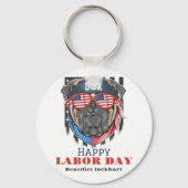 シンプル米国エレガント国旗Tシャツの労働日 キーホルダー (裏面)