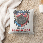 シンプル米国エレガント国旗Tシャツの労働日 クッション (ブランケット)