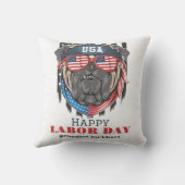 シンプル米国エレガント国旗Tシャツの労働日 クッション (裏面)