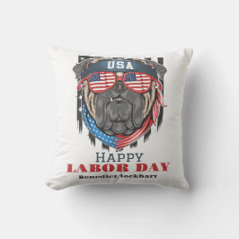 シンプル米国エレガント国旗Tシャツの労働日 クッション