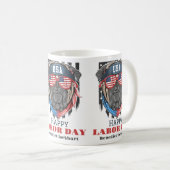 シンプル米国エレガント国旗Tシャツの労働日 コーヒーマグカップ (正面右)