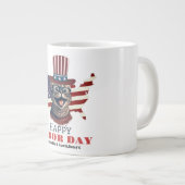 シンプル米国エレガント国旗Tシャツの労働日 ジャンボコーヒーマグカップ (正面右)