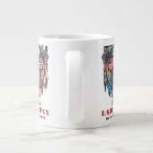 シンプル米国エレガント国旗Tシャツの労働日 ジャンボコーヒーマグカップ (裏面)