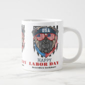 シンプル米国エレガント国旗Tシャツの労働日 ジャンボコーヒーマグカップ (右)