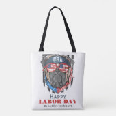 シンプル米国エレガント国旗Tシャツの労働日 トートバッグ (裏面)