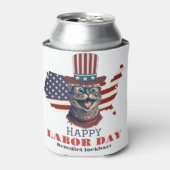 シンプル米国エレガント国旗Tシャツの労働日 缶クーラー (缶正面)
