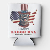シンプル米国エレガント国旗Tシャツの労働日 缶クーラー (正面)