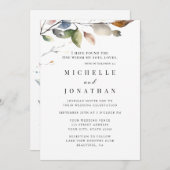 シンプル紅葉バイブル聖句クリスチャン結婚ズ 招待状 (正面/裏面)