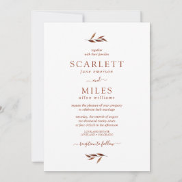 シンプル紅葉ミニマルテラコッタ結婚ス 招待状