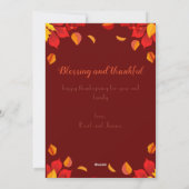シンプル紅葉モダンハッピー感謝祭 シーズンカード (裏面)