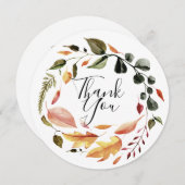 シンプル紅葉リースサンキューカード サンキューカード (正面/裏面)