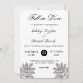 シンプル紅葉白素朴秋の結婚式 招待状 (正面)