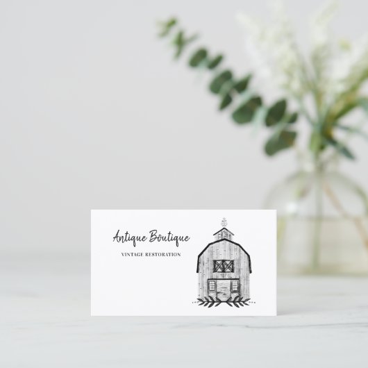 シンプル納屋ヴィンテージ復旧名刺 名刺 (スタンド正面)