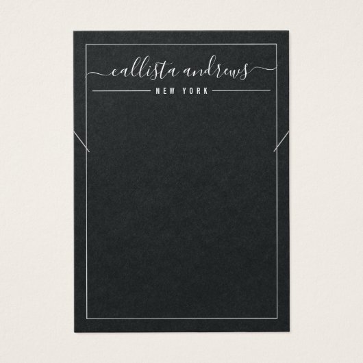 シンプル紙ブラックのキュラシブネックレス表示カード (正面)