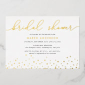 シンプル紙吹雪ブライダルシャワー箔招待状 箔招待状 (正面)