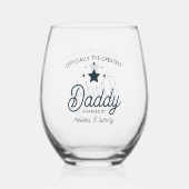 シンプル素晴らしモダン白黒パパ ステムなしワイングラス (裏面)