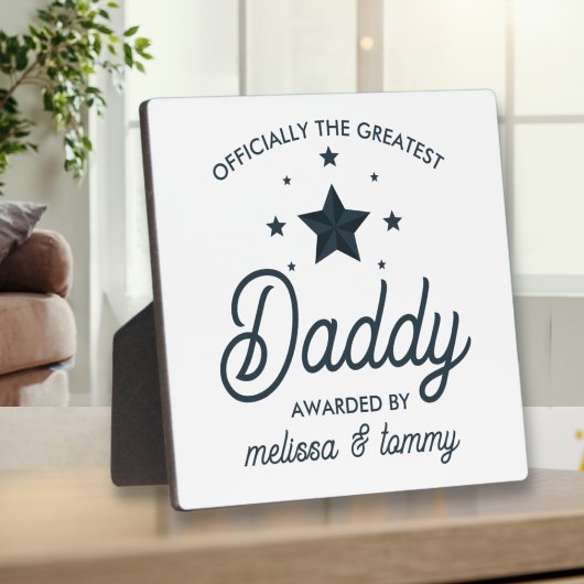 シンプル素晴らしモダン白黒パパ フォトプラーク