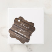 シンプル素朴ウッドズ結婚サンキューメッセージカード フェイバータグ (インサイチュ)