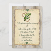 シンプル素朴ウッド&オールド紙、リリー&ハート 案内状 (裏面)