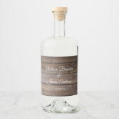 シンプル素朴ウ結婚ド婚約パーティ リキュールボトルラベル (正面)