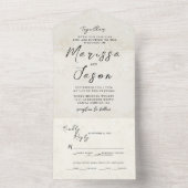 シンプル素朴エレガントベエ結婚ジ オールインワン招待状 (内側)