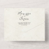 シンプル素朴エレガントベエ結婚ジ オールインワン招待状 (裏面)