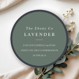 シンプル素朴エレガントミニマルGreen Candle Label ラウンドシール