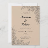 シンプル素朴エレガントモダン結婚s 招待状 (正面)