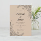 シンプル素朴エレガントモダン結婚s 招待状 (スタンド正面)