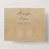 シンプル素朴エレガント結婚の オールインワン招待状 (裏面)