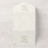 シンプル素朴エレガント金ゴールド結婚ズ オールインワン招待状 (外側)