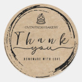 シンプル素朴エレガントKraftベーカリーありがとう ラウンドシール (正面)