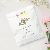 シンプル素朴オリーブブ結婚ランチ名 フェイバーバッグ (封をした状態)