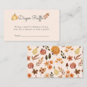 シンプル素朴カボチャOhベビーシャワーおむつラッフル エンクロージャーカード (正面/裏面)